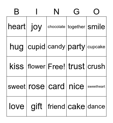 Valentine bingo Card