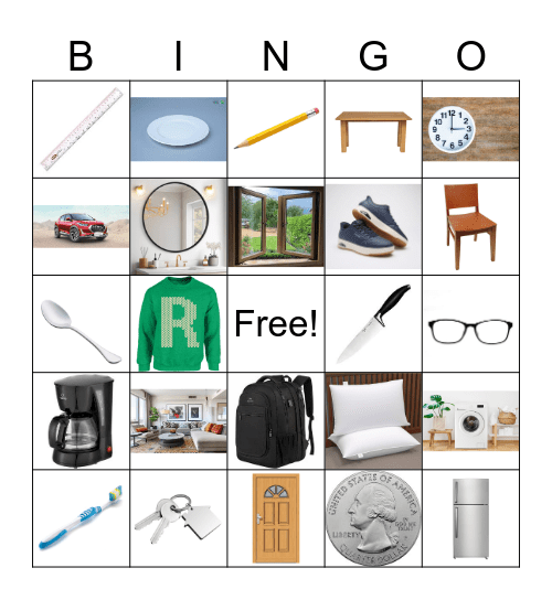 Every day objects Bingo Card