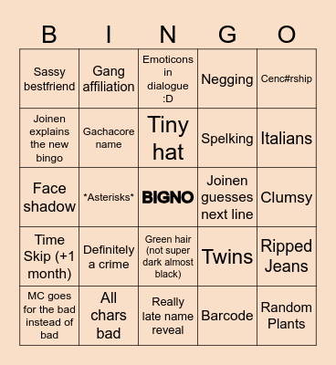 Shipped with my Enemy Bingo Card