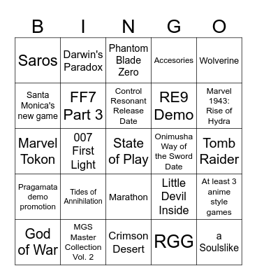 Feb 2026 State of Play Bingo Card