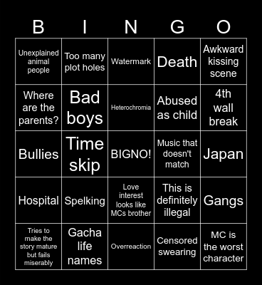 Gacha life bingo Card