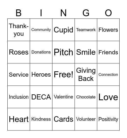 Service & Love Bingo Card