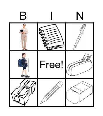 School Supplies Bingo Card