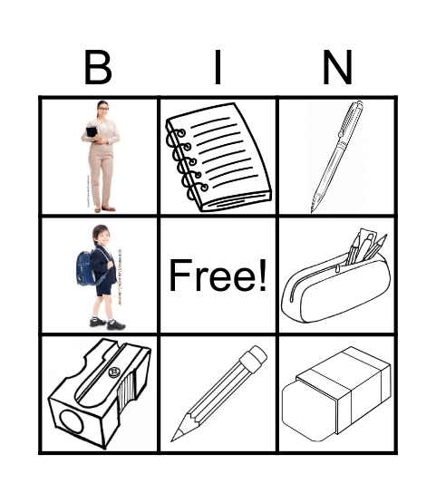 School Supplies Bingo Card