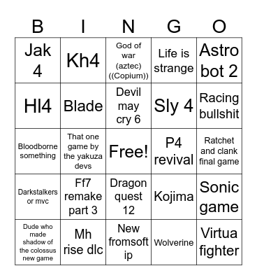 Play of state Bingo Card