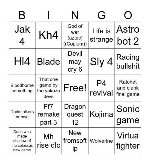 Play of state Bingo Card