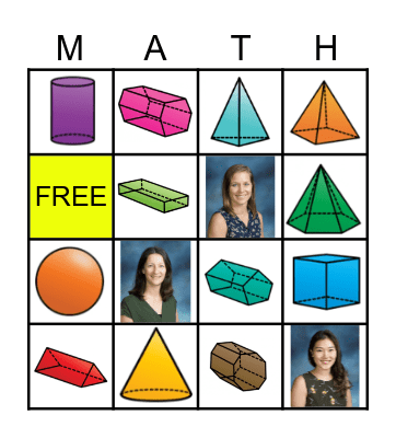 3D Shapes BHS Bingo Card