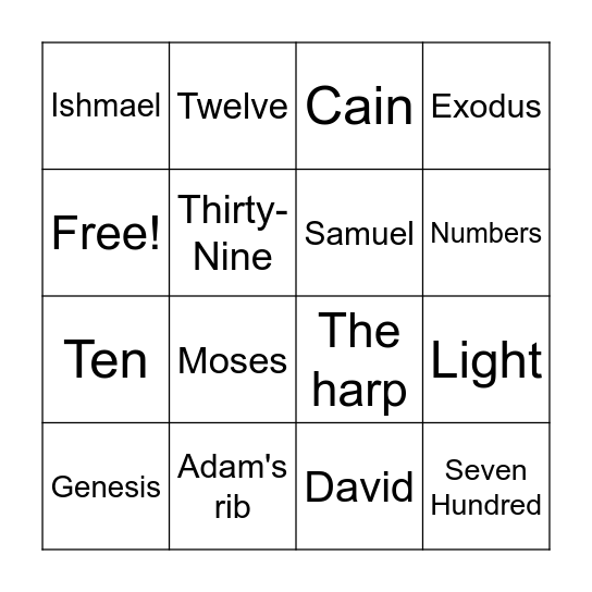 Old Testament Bingo Card