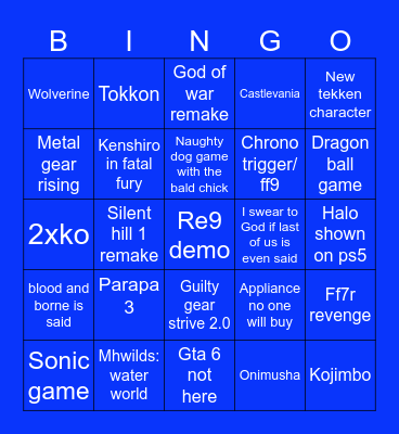 State of play 2026 Bingo Card