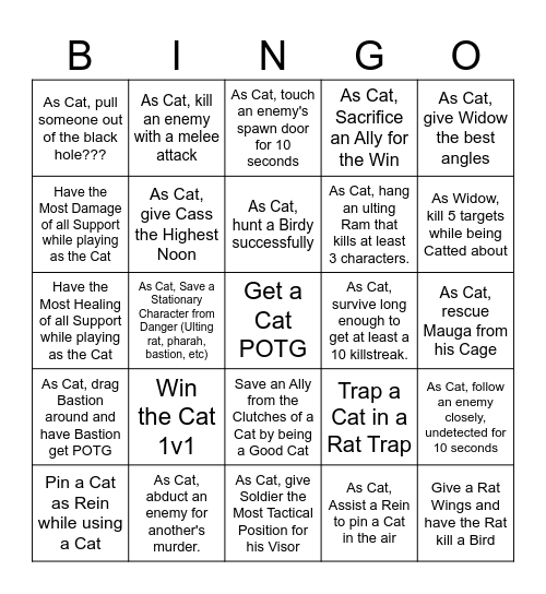 The Cat BINGO Card