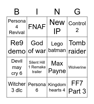 State of Play Feb 2026 Bingo Card