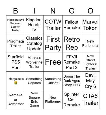 State of Play Feb 2026 Bingo Card