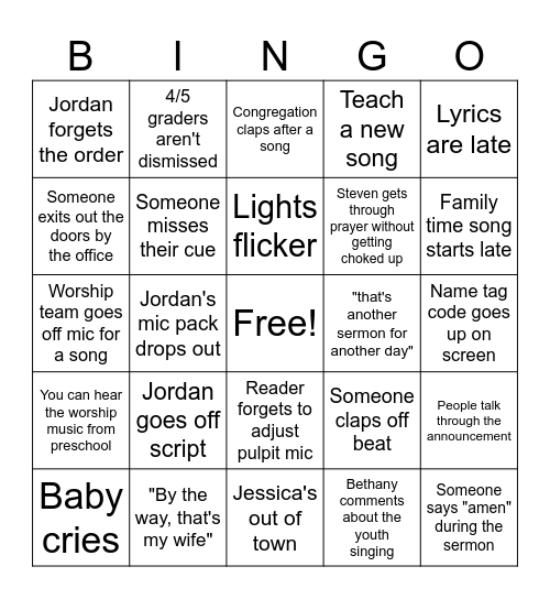 The Gathering BINGO Card