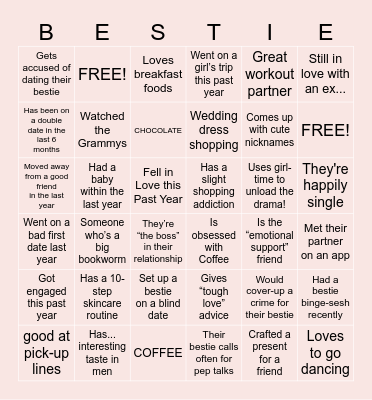 Galentine's Bingo Card