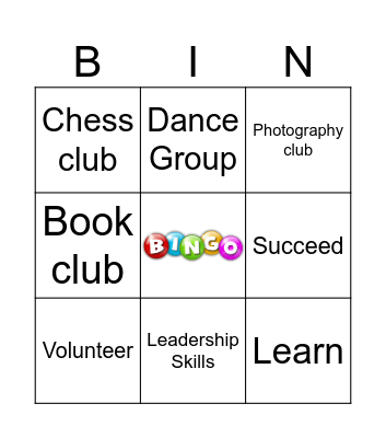 Extracurricular Activities Bingo Card