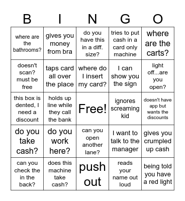 Front end Bingo Card