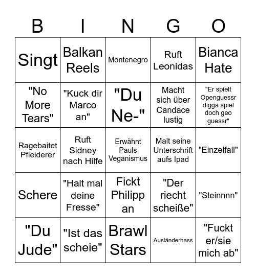 Erminovic Bingo Card