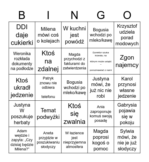Bingo Luty Bingo Card