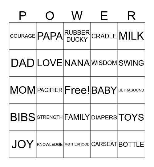 A LITTLE WIZARD Bingo Card