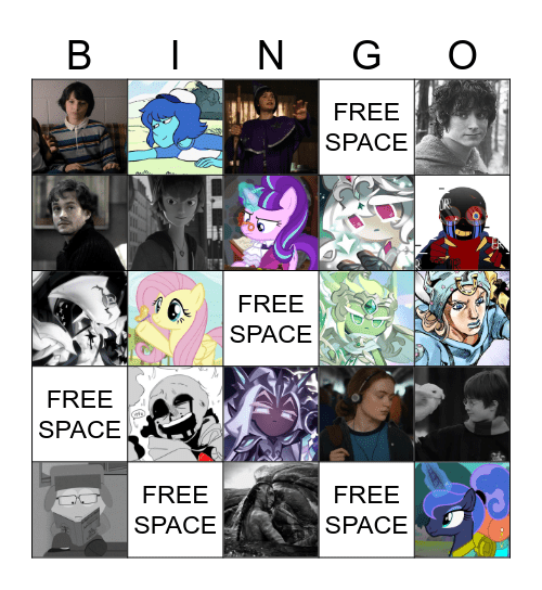 Favorite Character Bingo Card