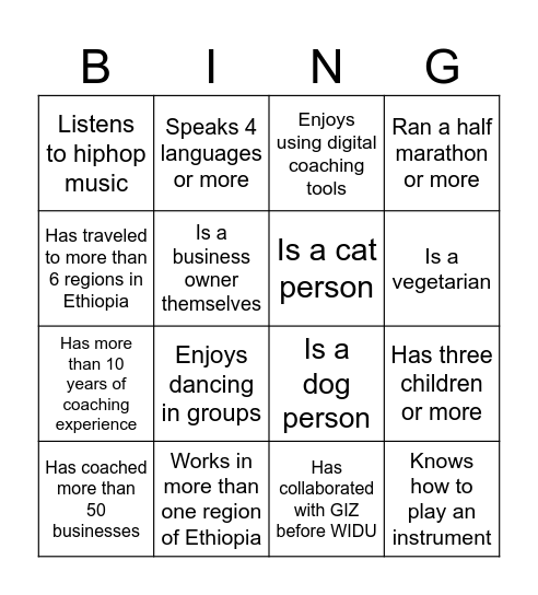 WIDU Coaching Refresher 2026 Bingo Card