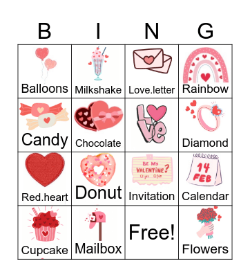 Valentines Bingo Card