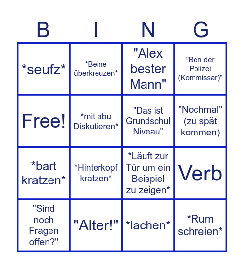 Herr Hinrichs Bingo Card