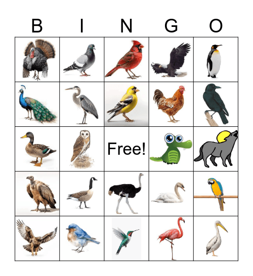 Bird Bingo Card