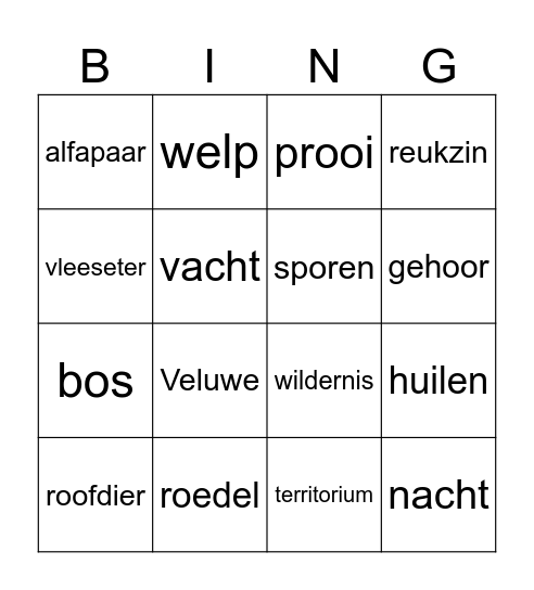 Wolf-bingo Card