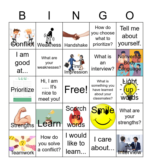 Interview Prep BINGO Card