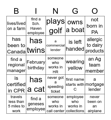 FCCB BINGO Card