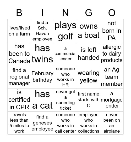 FCCB BINGO Card