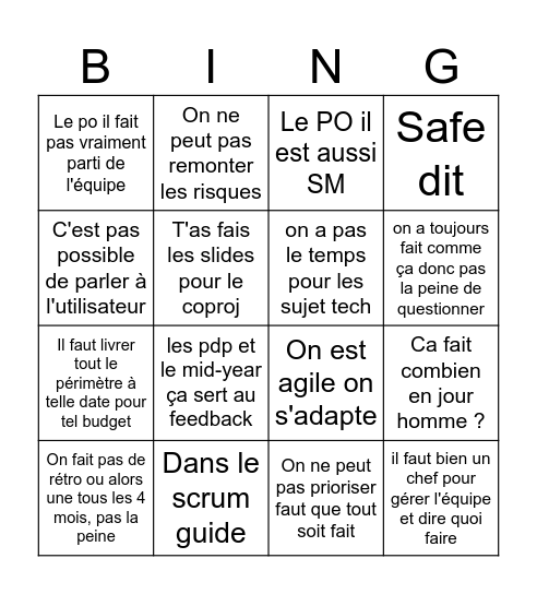 toxic agilist Bingo Card