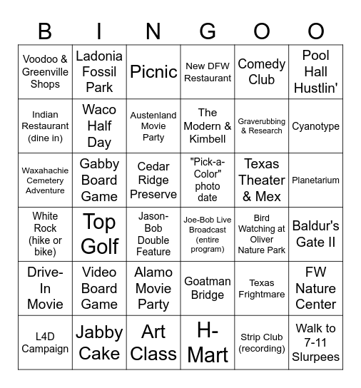 2026 Bingo Card