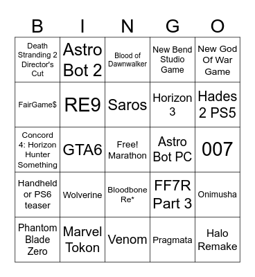 SoP Feb 2026 Bingo Card