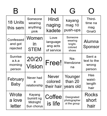 Gabi ng Mga Genius 2026! Bingo Card