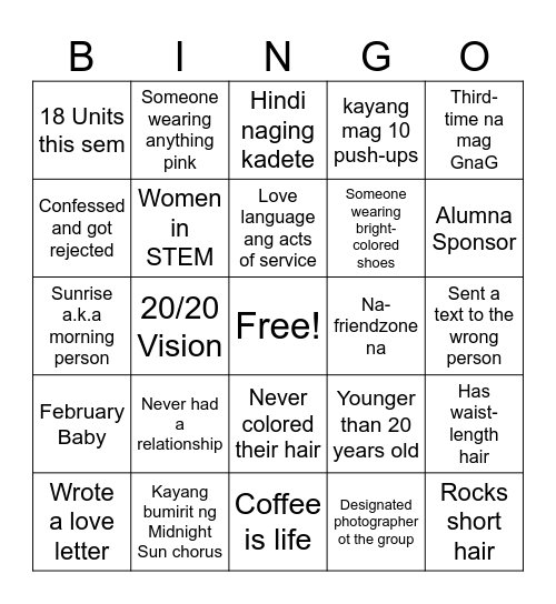 Gabi ng Mga Genius 2026! Bingo Card