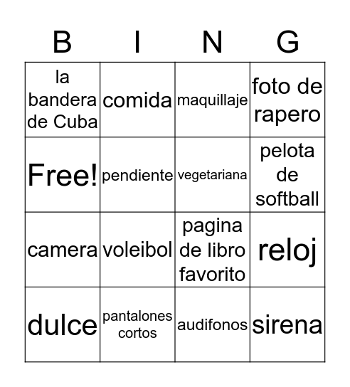 Mis Compañeros (2) Bingo Card