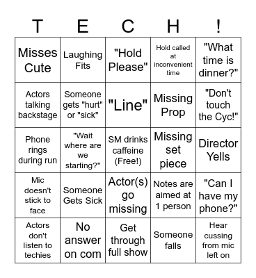 Tech Week Bingo Card