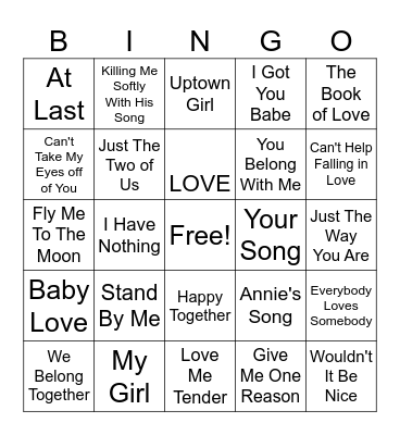Valentine's Bingo Card