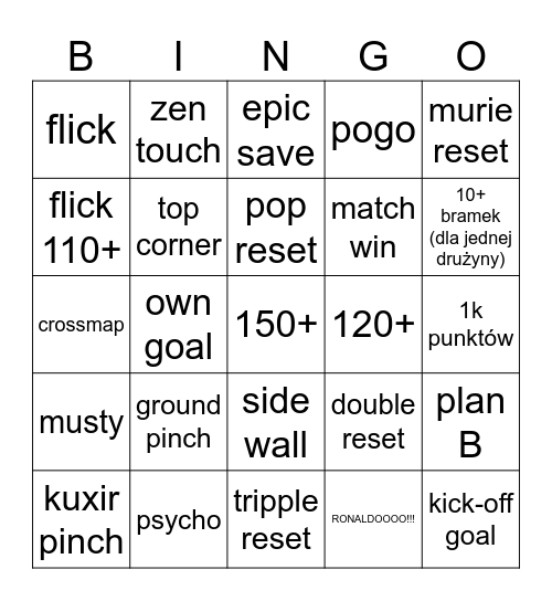 bingo na CUSTOMY BOZE Bingo Card