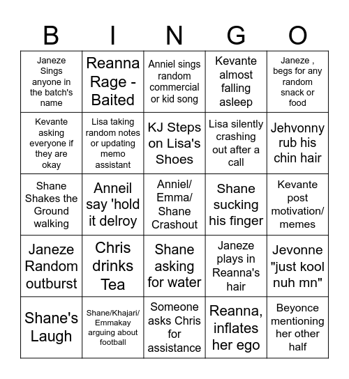 Wave 47 Bingo Card