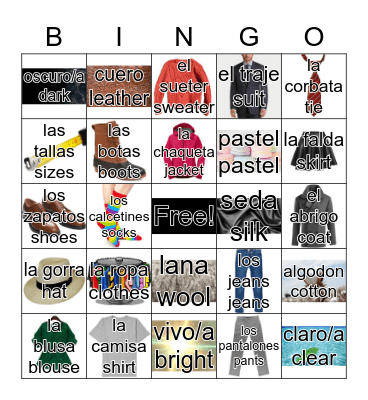 Spanish Bingo Card