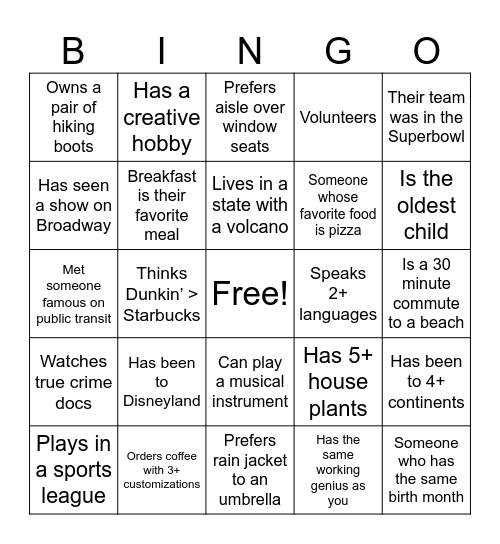 Bottom Line Bingo Card