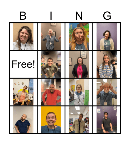 DBC Kids Volunteer Bingo Card