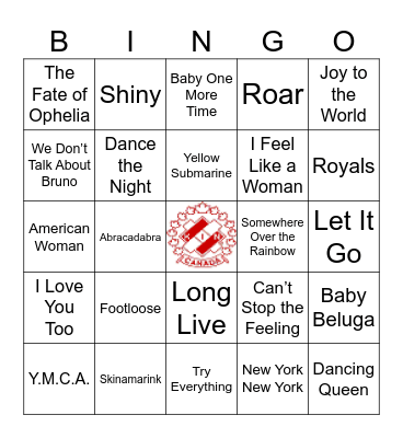 K I N   M U S I C Bingo Card