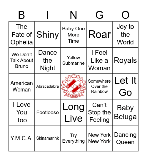 K I N   M U S I C Bingo Card