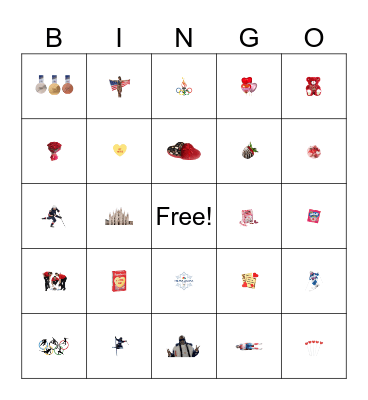 Valentine's / Winter Olympics Bingo Card