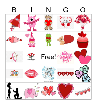 Valentines Day Bingo Card