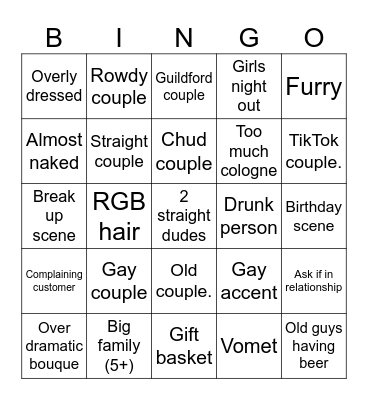 Chili's Valentines Day Bingo Card